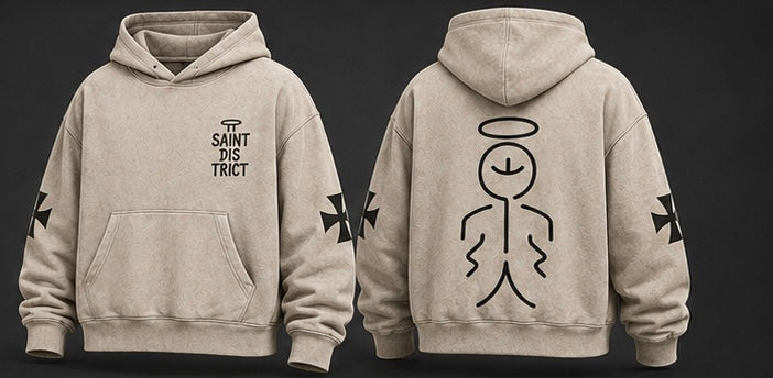 Cross-White hoodie