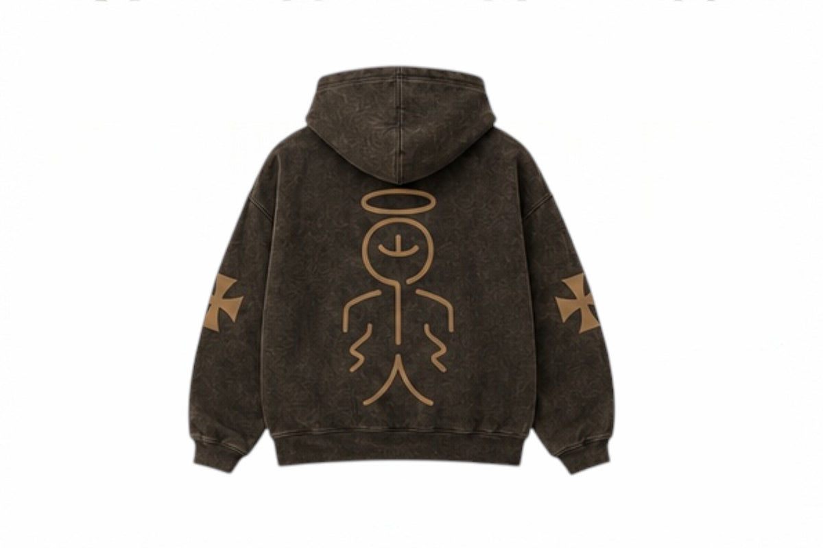Cross-Brown Hoodie