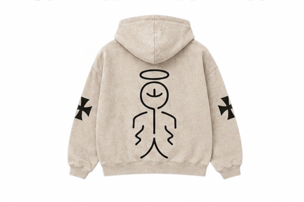 Cross-White hoodie