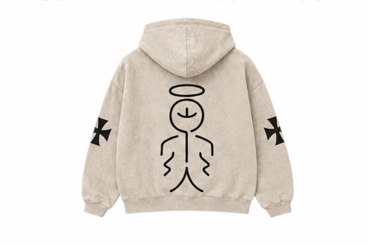 Cross-White hoodie
