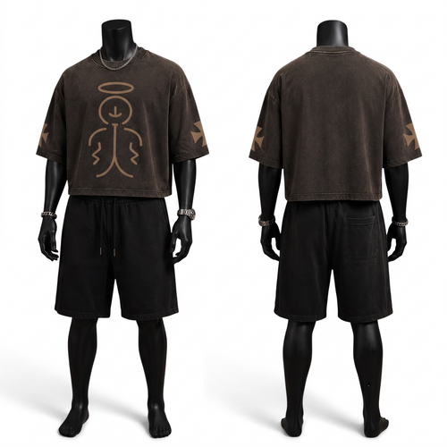 Cross Saint-OversizedBrown (Crop)Tee