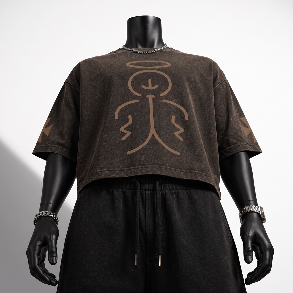 Cross Saint-OversizedBrown (Crop)Tee